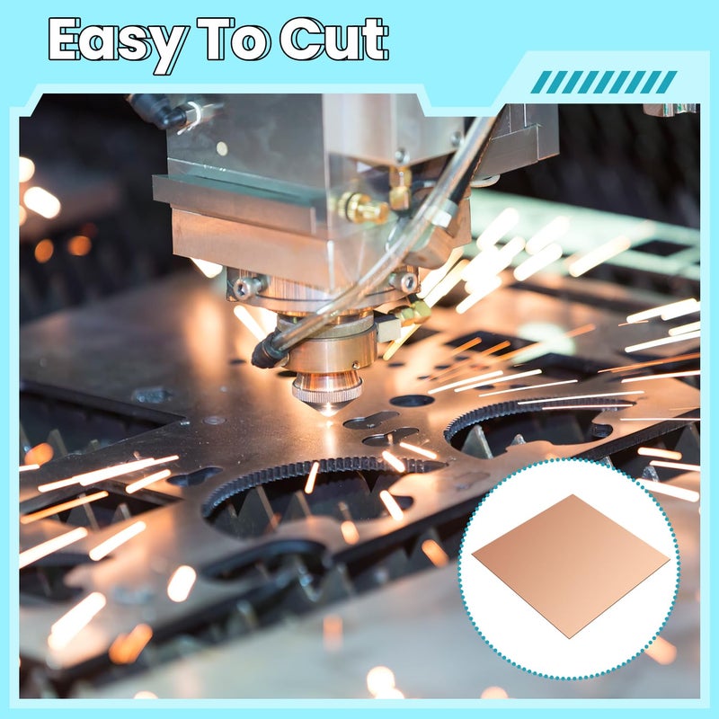 QIMAOO Copper Sheet, 2 Pieces of Copper Plates 6"×6"-18 Gauge(1mm) Thickness, 99% Pure Copper Sheets for Metal Crafts, Jewelry Making, DIY, Jewelry - Image 4